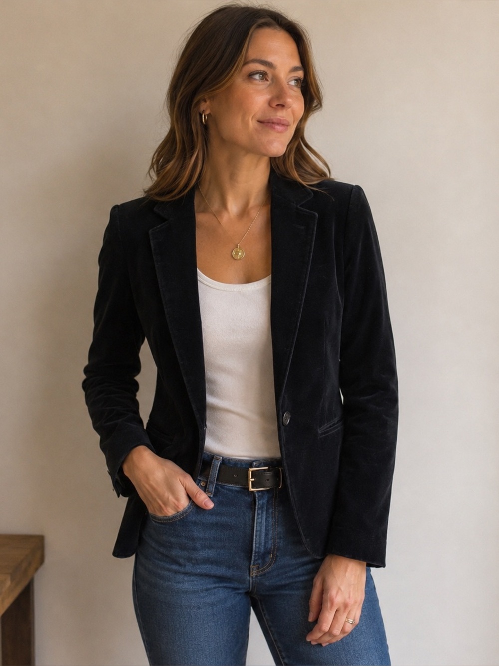 Vintage 70s Joyce Sportswear Black Velvet Blazer Union Made USA NWT XS